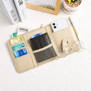 Túi Đựng Đồ Gắn Tấm Che Nắng Xe Hơi Da PU 29 x 15 cm, Giao Màu Ngẫu Nhiên