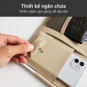 Túi Đựng Đồ Gắn Tấm Che Nắng Xe Hơi Da PU 29 x 15 cm, Giao Màu Ngẫu Nhiên