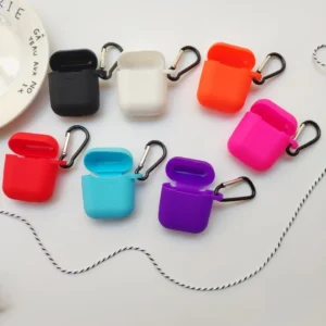 Vỏ Silicon Bảo Vệ Hộp Sạc Dùng Cho AirPods 1/2, Kèm Móc Khóa