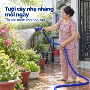 Vòi Xịt Tưới Cây Rửa Xe Giãn Nở Thông Minh Xhose 30M, Tự Động Co Giãn Tiện Lợi