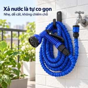Vòi Xịt Tưới Cây Rửa Xe Giãn Nở Thông Minh Xhose 30M, Tự Động Co Giãn Tiện Lợi