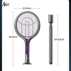 Vợt Muỗi Điện Ống Lồng Gấp Gọn ALIZZ AL-15096, Cán Kéo Dài 34–62 cm