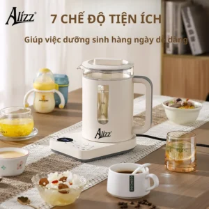 Ấm Đun Nước Đa Năng ALIZZ AL-14206 1,2 L Thân Thủy Tinh, 7 Chế Độ, Hẹn Giờ 24 Giờ, Lõi Lọc Trà
