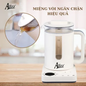 Ấm Đun Nước Đa Năng ALIZZ AL-14206 1,2 L Thân Thủy Tinh, 7 Chế Độ, Hẹn Giờ 24 Giờ, Lõi Lọc Trà