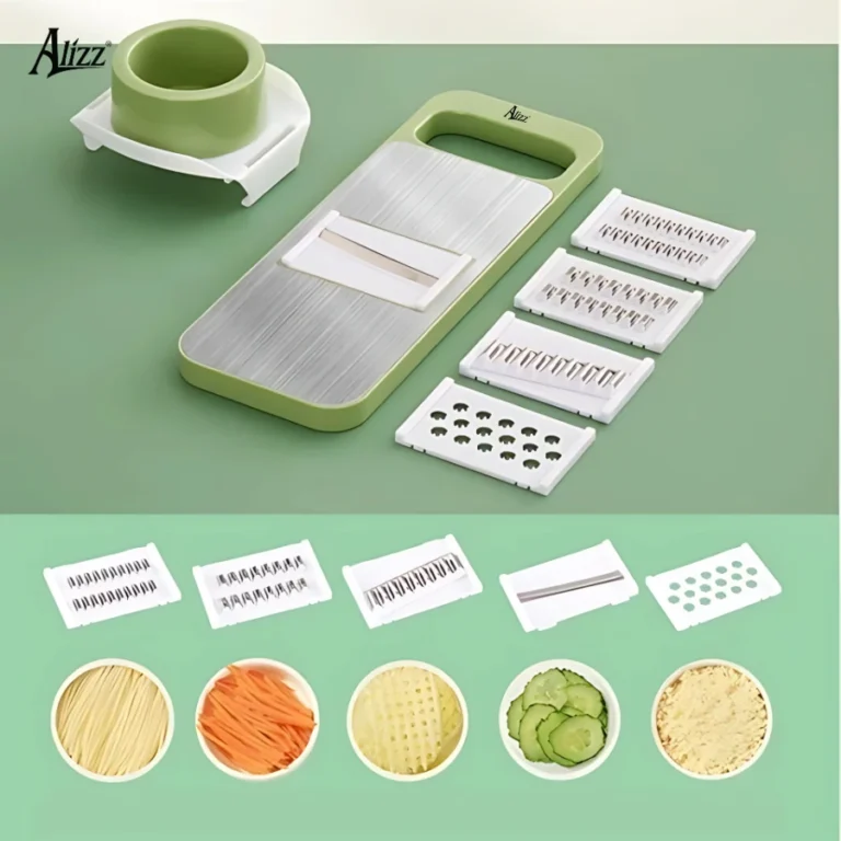 Bàn Nạo Rau Củ ALIZZ AL-14501 Kèm 6 Lưỡi Dao, Có Khay Giữ Tay