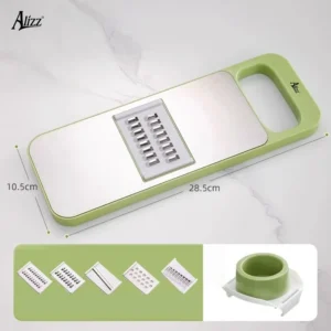 Bàn Nạo Rau Củ ALIZZ AL-14501 Kèm 6 Lưỡi Dao, Có Khay Giữ Tay