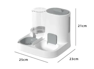 Bát Ăn Kèm Bình Nước Tự Chảy Cho Chó Mèo 2 Trong 1, Bình 1100 ml, 28 × 28 × 23 cm