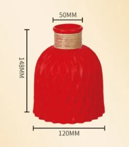 Bình Hoa Nhựa Giả Gốm Dáng Kim Cương Cao 15 cm, Cắm Hoa Khô
