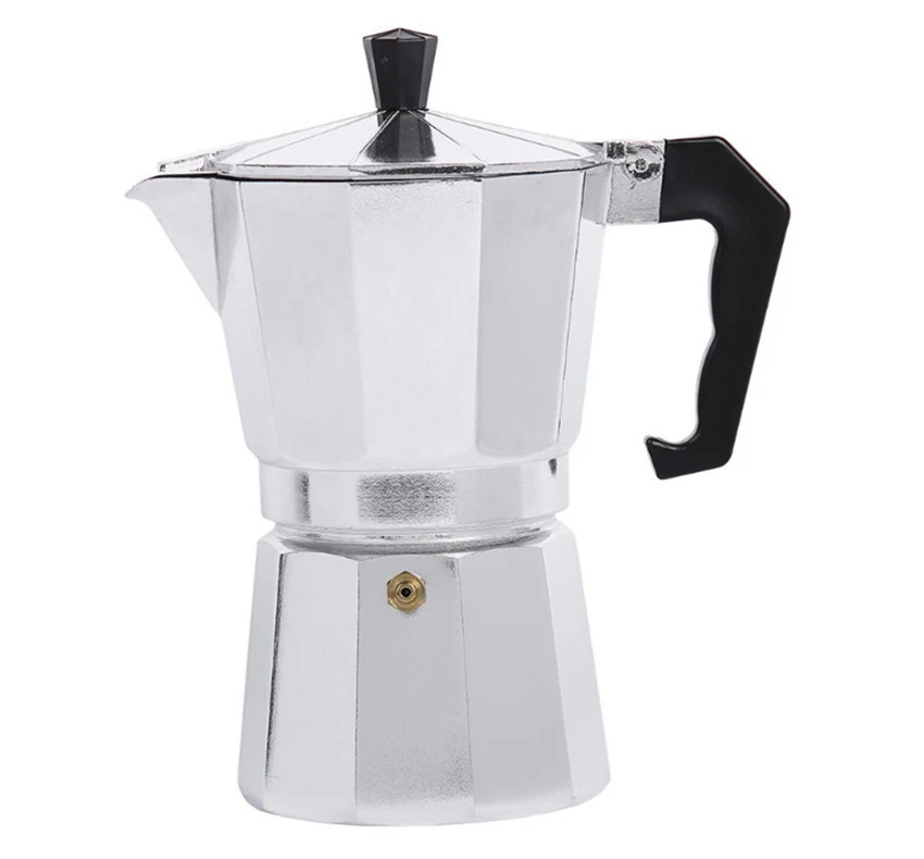 Bình Pha Cà Phê Moka 6 Cup 300 ml Nhôm Bát Giác, Đun Bếp Gas, Bếp Hồng Ngoại