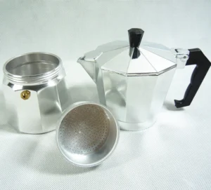 Bình Pha Cà Phê Moka 6 Cup 300 ml Nhôm Bát Giác, Đun Bếp Gas, Bếp Hồng Ngoại