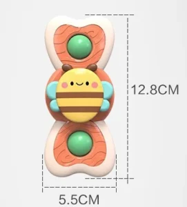 Bộ 3 Con Quay Đồ Chơi Có Cốc Hút Hình Ong, Bướm, Ốc Sên Cho Bé