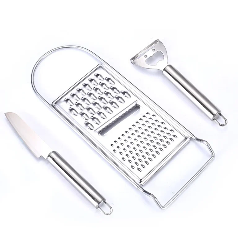 Bộ 3 Dụng Cụ Gọt Củ Quả Inox: Bào Sợi 3 Mặt, Dao Bào Vỏ, Dao Gọt Nhỏ