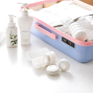 Bộ 4 Hộp Chiết Mỹ Phẩm Du Lịch Dạng Ấn Nhả, Kèm Khay Xếp Gọn