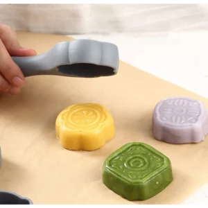 Bộ 5 Khuôn Ép Bánh Trung Thu, Bánh Dẻo, Rau Câu Có Cán Dài 19 cm