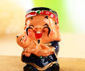 Bộ 5 Tượng Thần Tài Mini 5 × 7 cm Trang Trí Taplo Ô Tô, Bàn Làm Việc