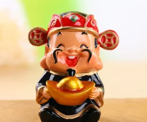 Bộ 5 Tượng Thần Tài Mini 5 × 7 cm Trang Trí Taplo Ô Tô, Bàn Làm Việc