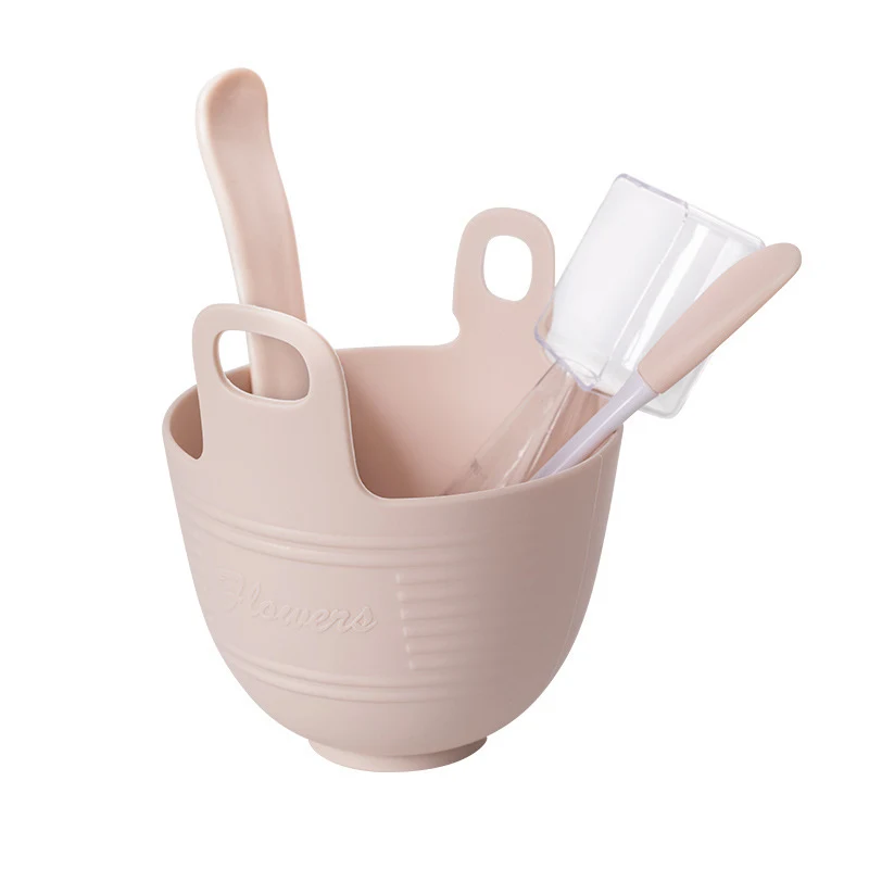 Bộ Chén Trộn Mặt Nạ Silicone 4 Món: Chén, Cọ, Que Trộn, Thìa Đong