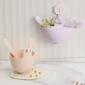 Bộ Chén Trộn Mặt Nạ Silicone 4 Món: Chén, Cọ, Que Trộn, Thìa Đong