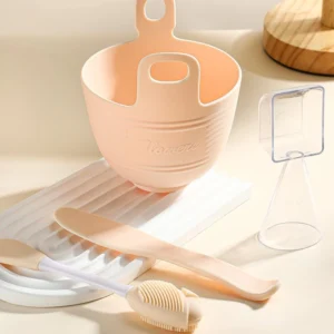 Bộ Chén Trộn Mặt Nạ Silicone 4 Món: Chén, Cọ, Que Trộn, Thìa Đong