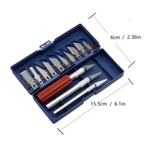 Bộ Dao Khắc Thủ Công 13 Món Kèm Hộp: Cán Dao Và Lưỡi Thay