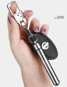 Bộ Dụng Cụ Lấy Ráy Tai Inox Nhiều Đầu, Kèm Ống Đựng Có Móc Khóa