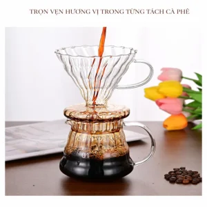 Bộ Pha Cà Phê Nhỏ Giọt Thủy Tinh 600 ml: Phễu Lọc Và Bình Đựng