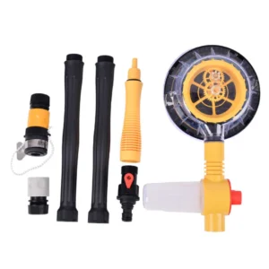 Bộ Rửa Xe Bàn Chải Xoay Tự Động Kèm Ống Nước 10 m, Bình Tạo Bọt, Cán Nối Dài