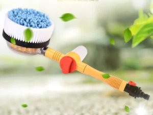 Bộ Rửa Xe Bàn Chải Xoay Tự Động Kèm Ống Nước 10 m, Bình Tạo Bọt, Cán Nối Dài