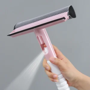 Cây Lau Kính 3 Trong 1 Có Bình Xịt, Gạt Nước Và Mút Lau