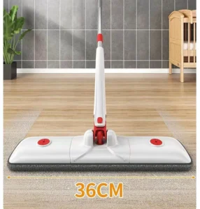 Cây Lau Nhà Bàn Lau Phẳng Rộng 36 cm Xoay 360 Độ Màu Trắng