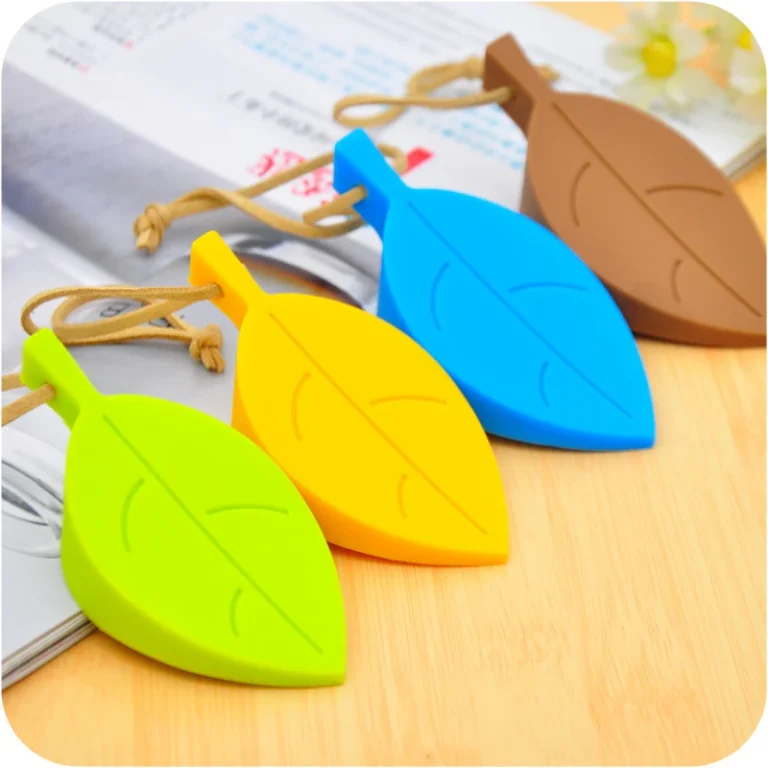 Chặn Cửa Silicone Hình Chiếc Lá Có Dây Treo, Chèn Khe Cửa Không Đóng Sập, Màu Ngẫu Nhiên