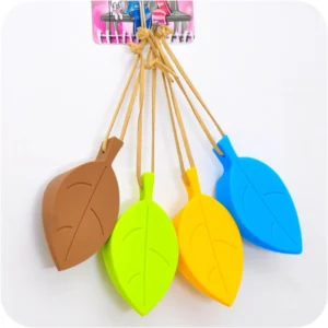 Chặn Cửa Silicone Hình Chiếc Lá Có Dây Treo, Chèn Khe Cửa Không Đóng Sập, Màu Ngẫu Nhiên