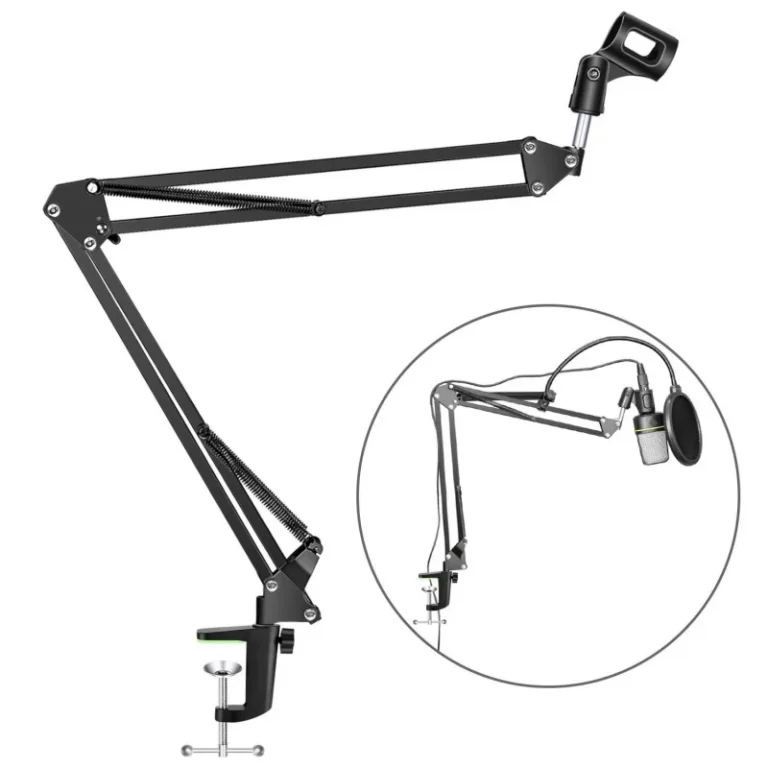 Chân Kẹp Micro Gắn Bàn Dạng Cần Gập Mở Rộng 70 cm, Kèm Kẹp Mic Và Màng Lọc, Có Hóa Đơn