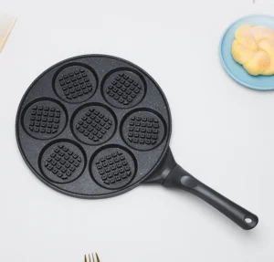 Chảo Chống Dính Làm Bánh Waffle 7 Ngăn Khuôn Tròn Tiện Dụng