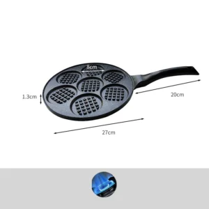 Chảo Chống Dính Làm Bánh Waffle 7 Ngăn Khuôn Tròn Tiện Dụng