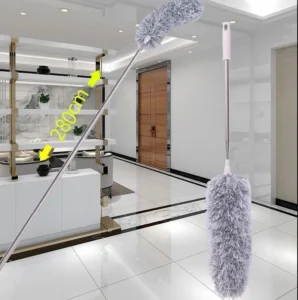 Chổi Quét Bụi Trần Nhà Cán Inox Rút 0,7 – 2,8 m, Đầu Uốn Gập