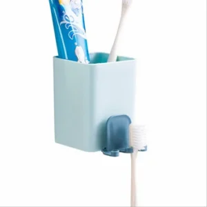Cốc Dán Tường Đựng Bàn Chải Và Kem Đánh Răng Nhựa ABS Có Lỗ Thoát Nước Đáy