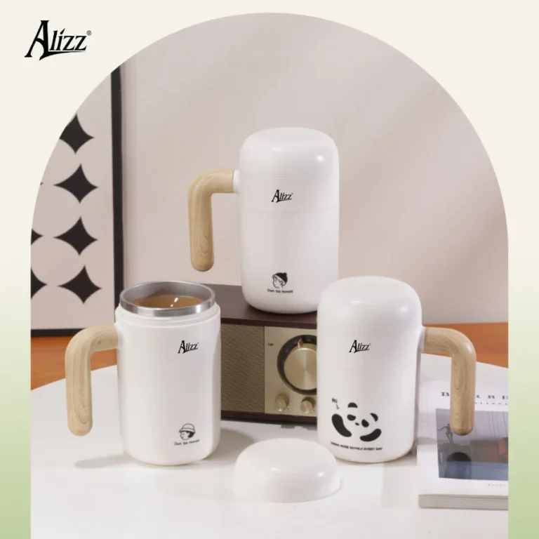 Cốc Tự Khuấy Cà Phê ALIZZ AL-15132 Lòng Inox 304, Sạc USB, 350–400 ml