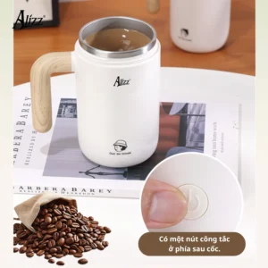 Cốc Tự Khuấy Cà Phê ALIZZ AL-15132 Lòng Inox 304, Sạc USB, 350–400 ml