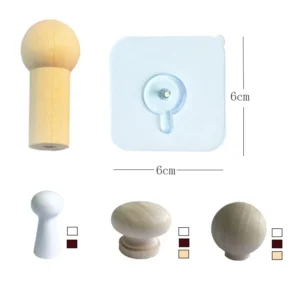 Combo 2 Móc Gỗ Dán Tường Treo Đồ, Chịu Tải 2 kg