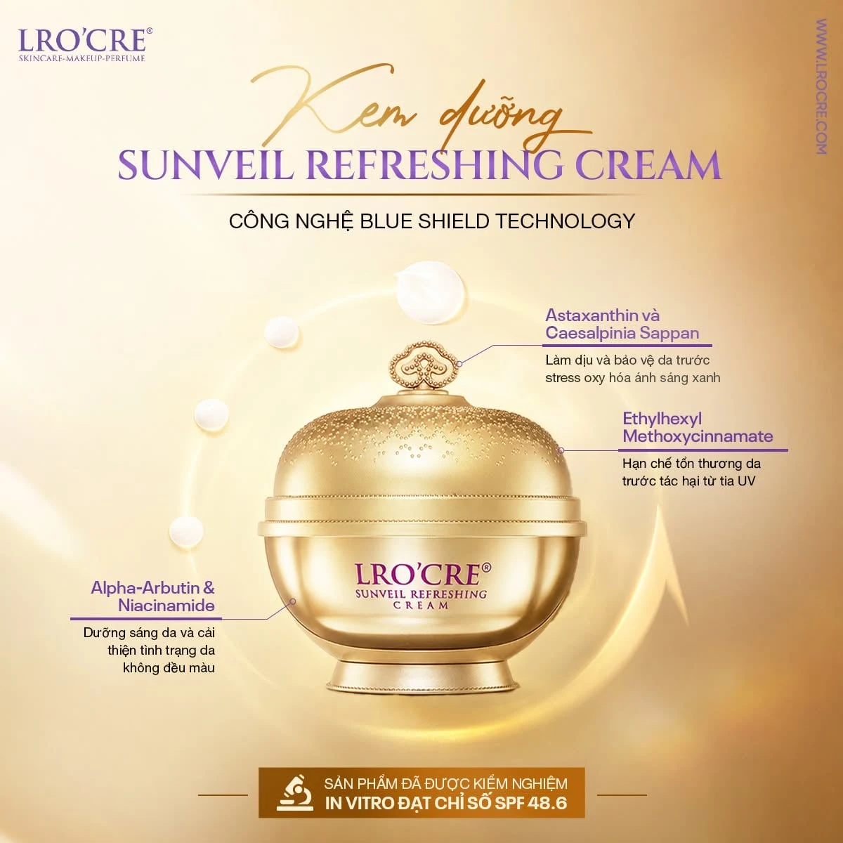Combo Dưỡng Da Ngày Và Đêm Lro'Cre: Kem Sunveil Refreshing 20 g Và Kem Spot.Ex Brightening 20 g