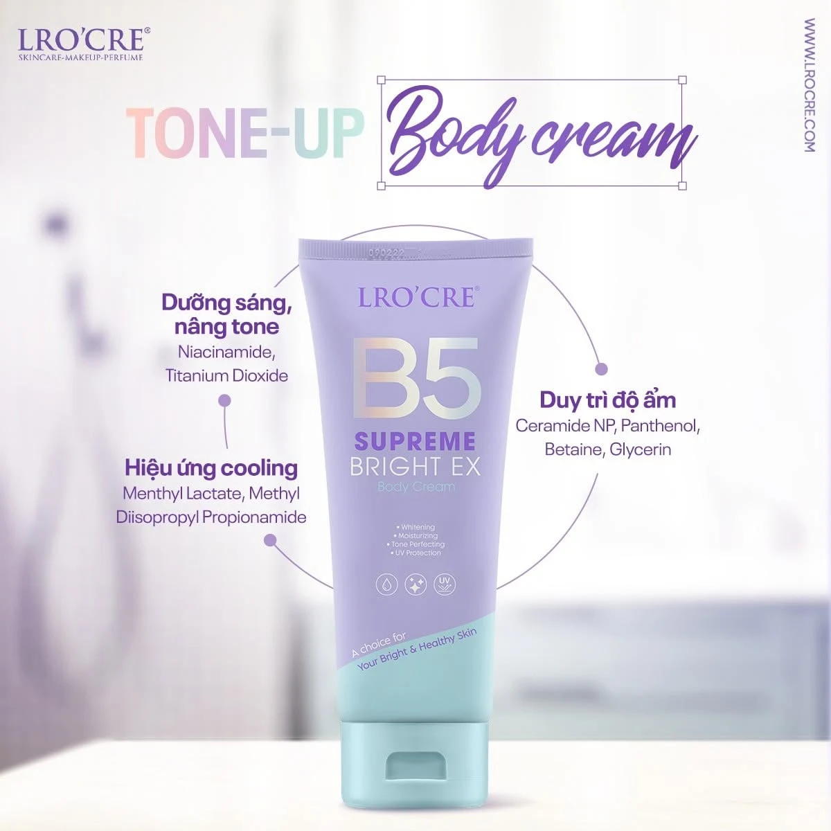 Combo Dưỡng Thể Lro'Cre: Kem B5 Supreme Bright Ex 200 g Và Yotouch Dewy Body Cream 100 g