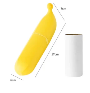 Con Lăn Xơ Vải Hình Quả Chuối 7 x 17 x 6 cm, Màu Vàng