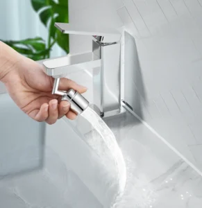 Đầu Vòi Rửa Mặt Lavabo Xoay 720° Chỉnh 2 Chế Độ Tia, Lưới Lọc 4 Lớp 85 × 24 mm