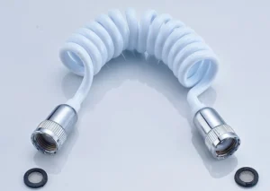 Dây Vòi Xịt Vệ Sinh Dạng Lò Xo PU 1,5 m, Chịu Áp 1,2 MPa, Đầu Đồng Ren Trong