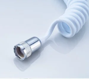 Dây Vòi Xịt Vệ Sinh Dạng Lò Xo PU 1,5 m, Chịu Áp 1,2 MPa, Đầu Đồng Ren Trong