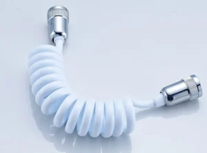 Dây Vòi Xịt Vệ Sinh Dạng Lò Xo PU 1,5 m, Chịu Áp 1,2 MPa, Đầu Đồng Ren Trong