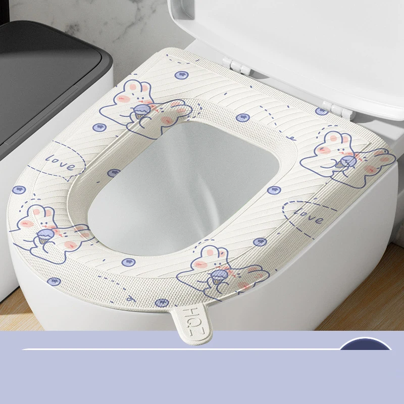 Đệm Lót Bồn Cầu EVA Chống Thấm 43 × 39 cm, Dán Nắp Bồn Cầu, Có Tay Nhấc