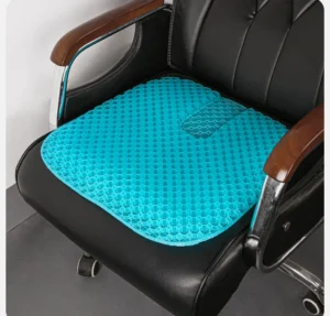 Đệm Lót Ghế Ô Tô, Ghế Văn Phòng Gel TPE Tổ Ong Màu Xanh, Nặng 500 g