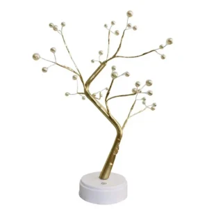 Đèn LED Trang Trí Hình Cây 36 Bóng Để Bàn, Cành Uốn Được, Dùng USB Hoặc Pin AA